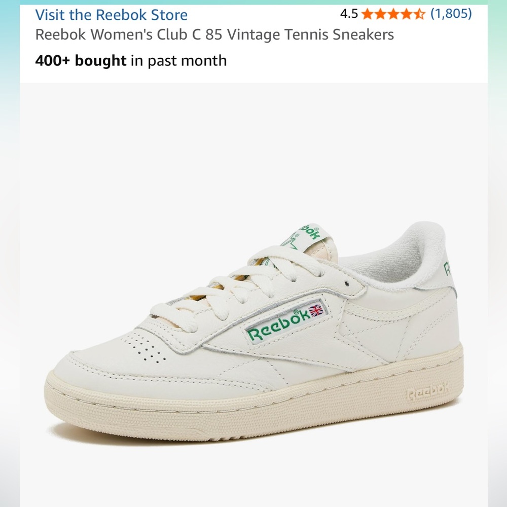 Reebok club C 85 vintage sneakers. Sz 7.5z Worn Once.